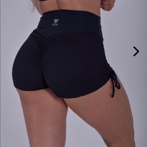 CLS Sportswear NC Geo Textured Side Tie Shorts Medium/Black